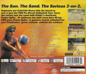 Power Spike - Pro Beach Volleyball (US) box cover back